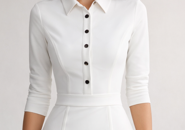 Black Button-Up Pencil Dress